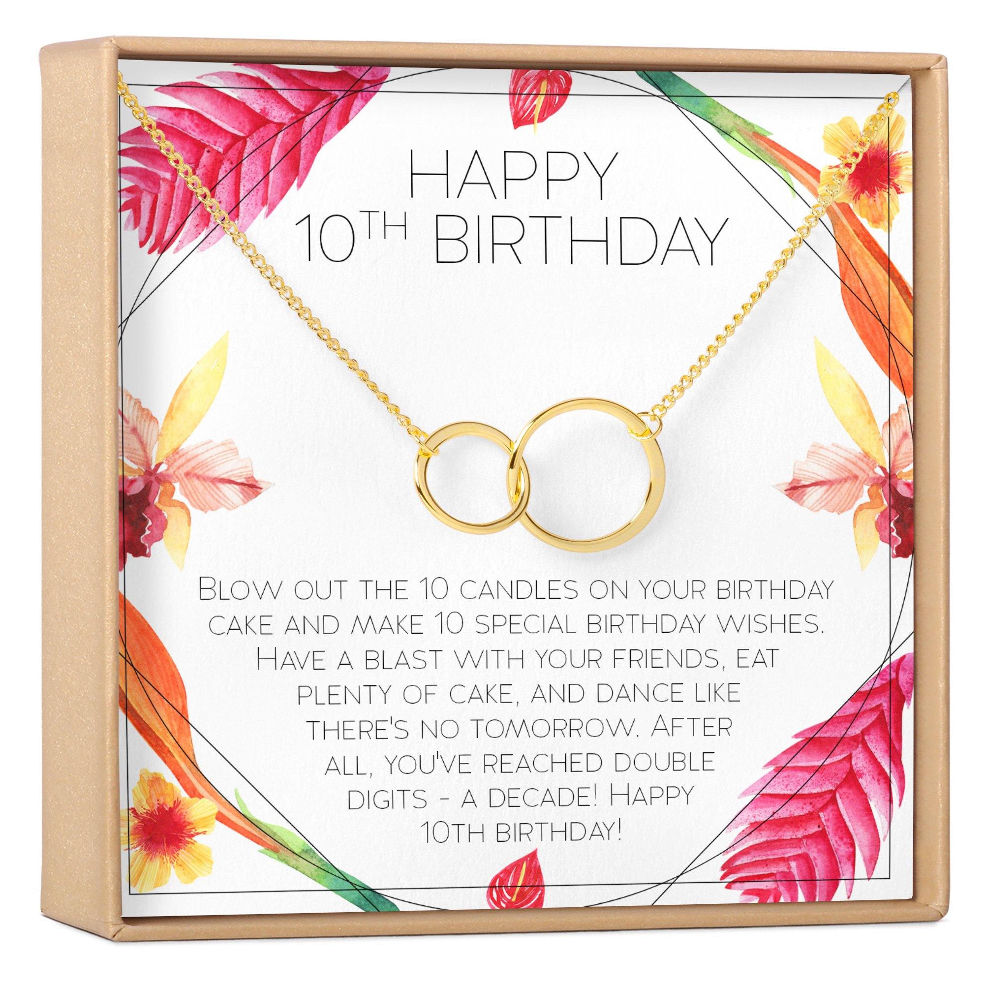 10th Birthday Gift for Girls: Birthday Present for Ten Year Old Girl, Necklace, Jewelry, Bday Gift, Gift Idea, Daughter, Niece, 2 Asymmetrical Circles